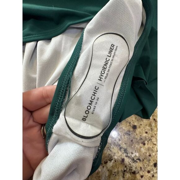 Bloomchic SZ 26 Ruffle Trim Adjustable Strap Gathered Sculpt Waist Swim Dress - Picture 10 of 16